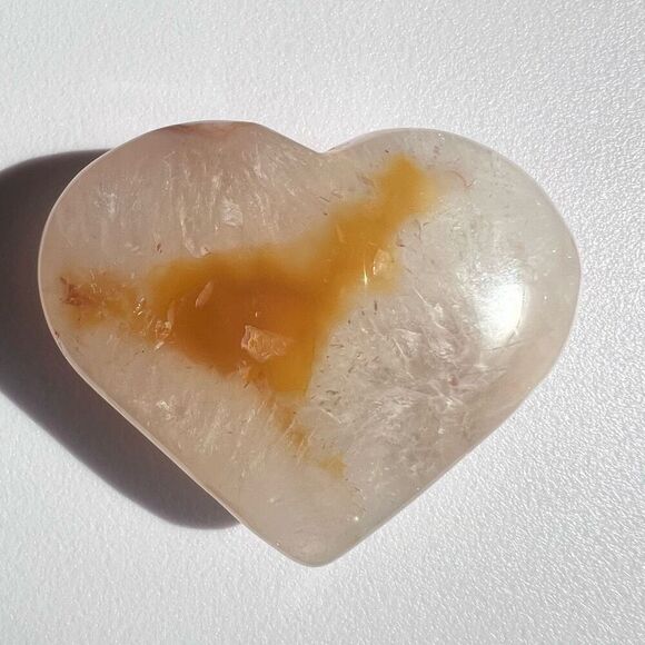 Flower Agate Heart Carving (#6) - Picture 4 of 10